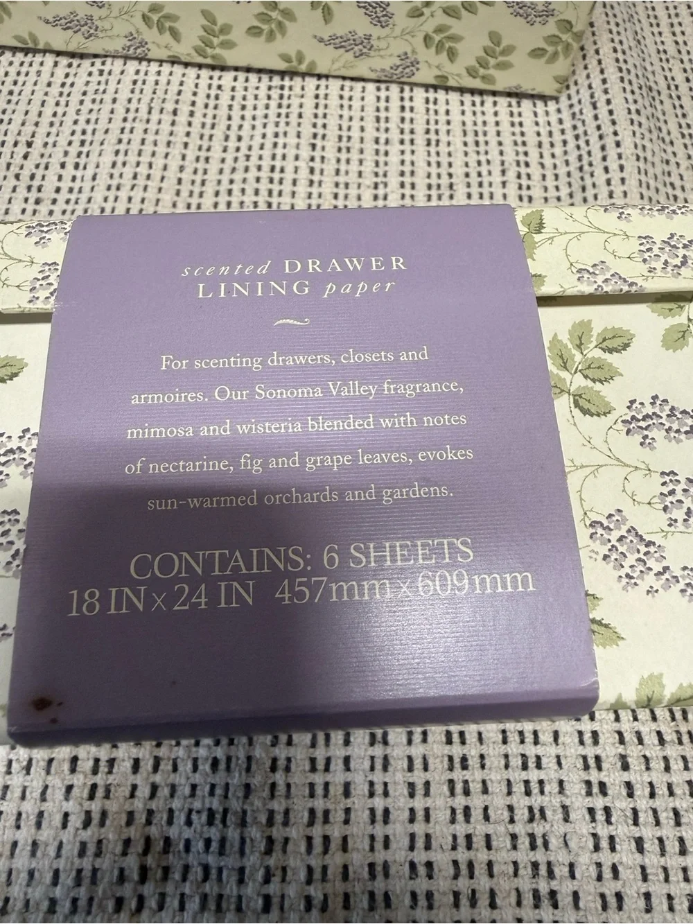 Set Of 3 Crabtree & Evelyn Sonoma Valley Scented Drawer Lining Paper Rare